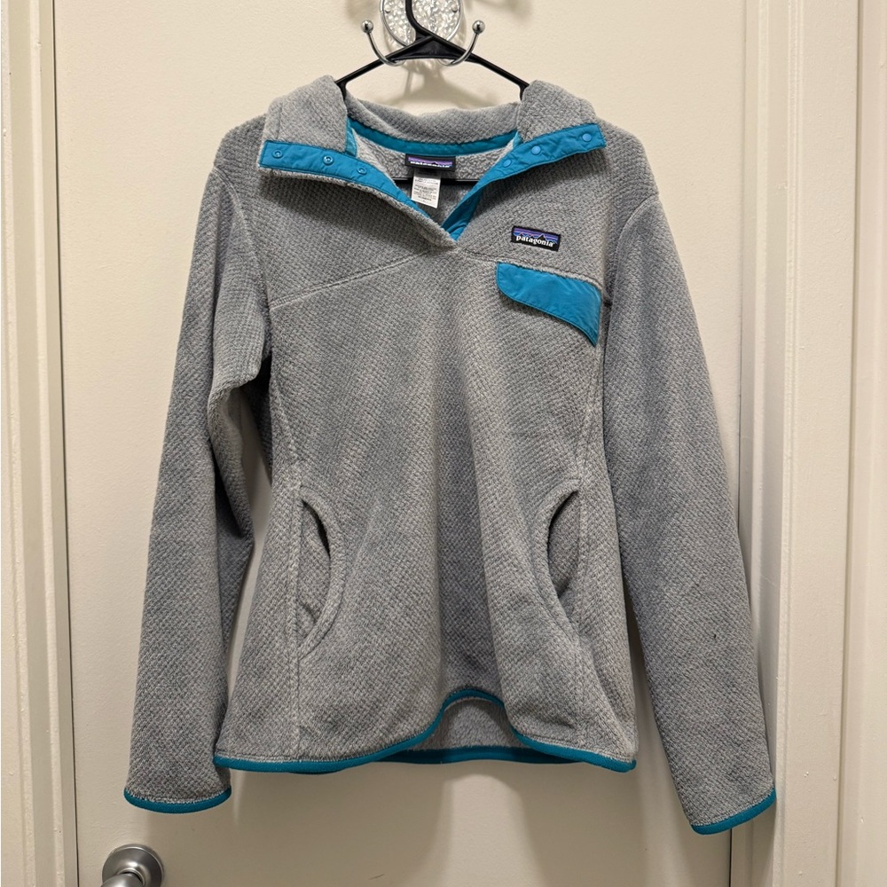 Patagonia Gray Blue Re-Tool Snap-T Pullover